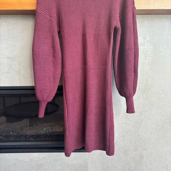 STAUD Marlebone Rib Knit Mini Dress With Balloon Sleeve, Size S - Picture 16 of 16